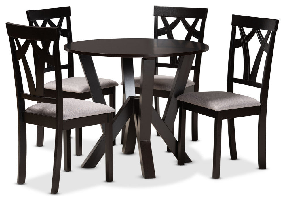 Andra Modern 5-Piece Dining Set, Gray