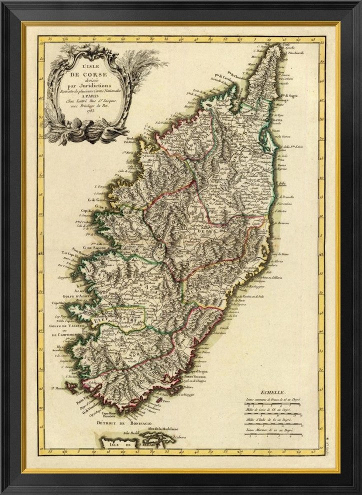 "Corsica, 1783" Framed Canvas Giclee by Jean Lattre, 29x40"