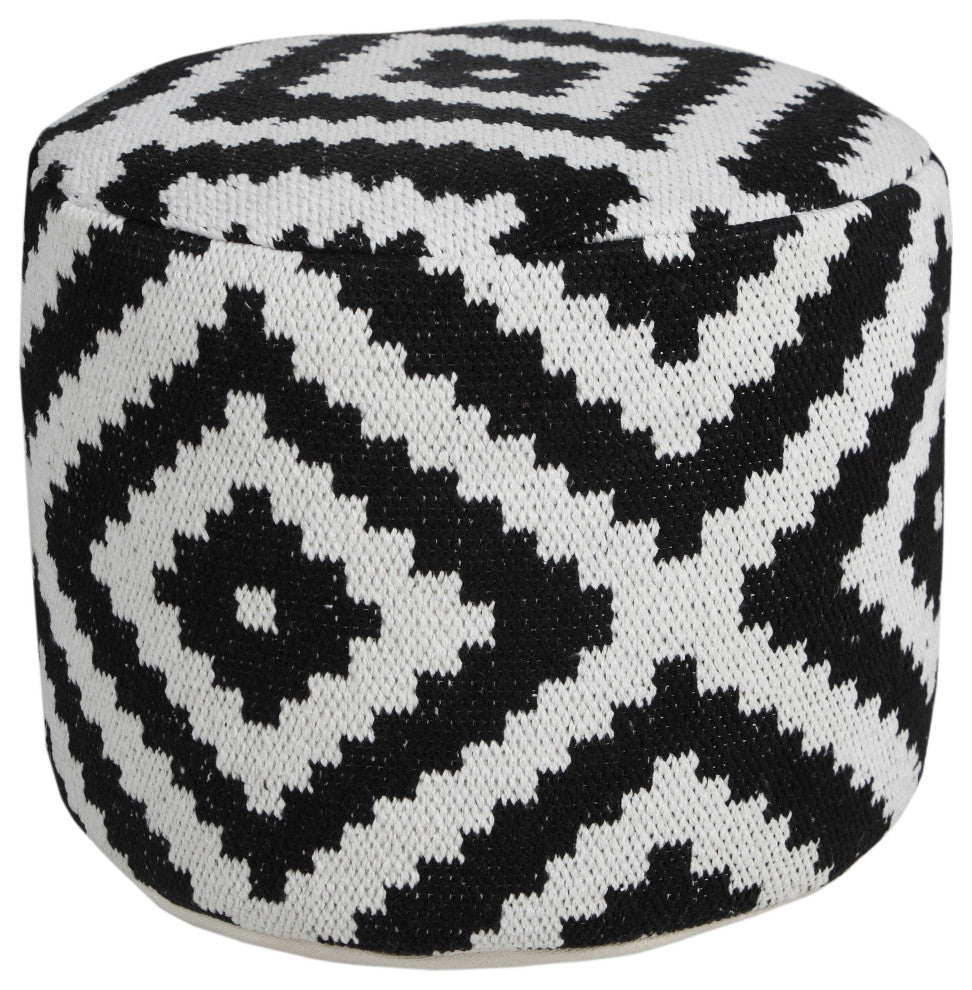 Modern Geometric Medallion Pouf Ottoman