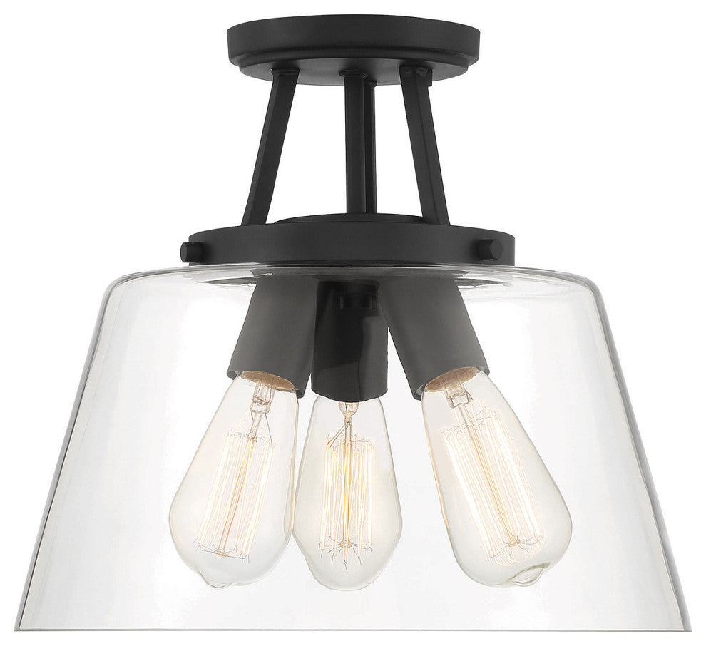 Savoy House 6-1024-3-89 Three Light Semi-Flush Mount Matte Black