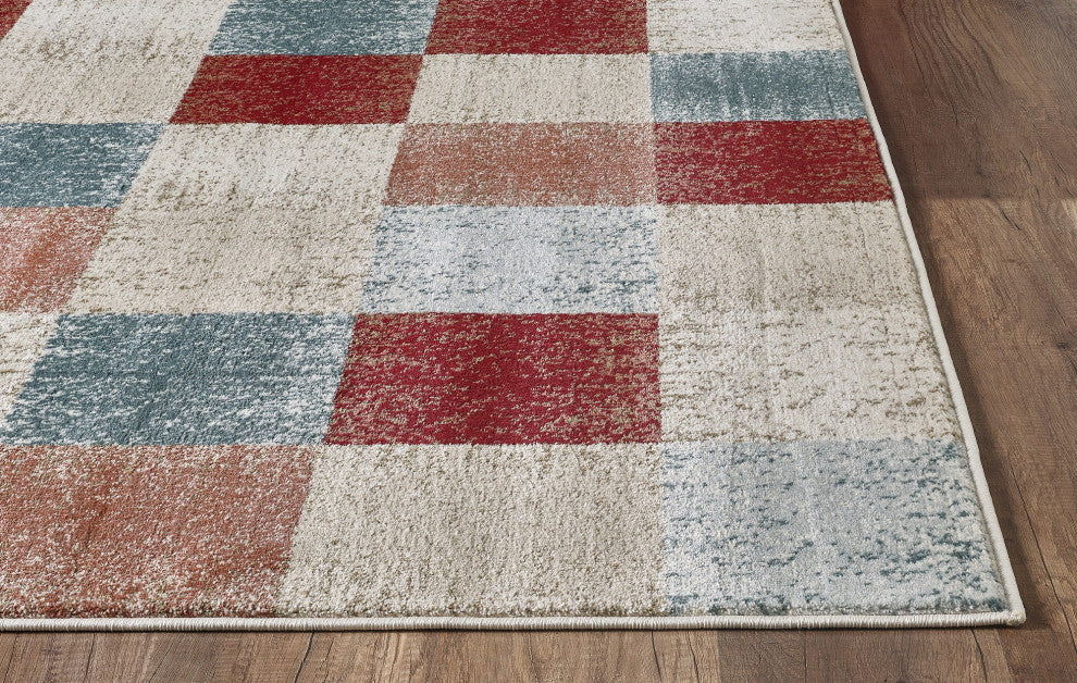 Avalon Checkered Area Rug, Brown, 3'3 X 5'3