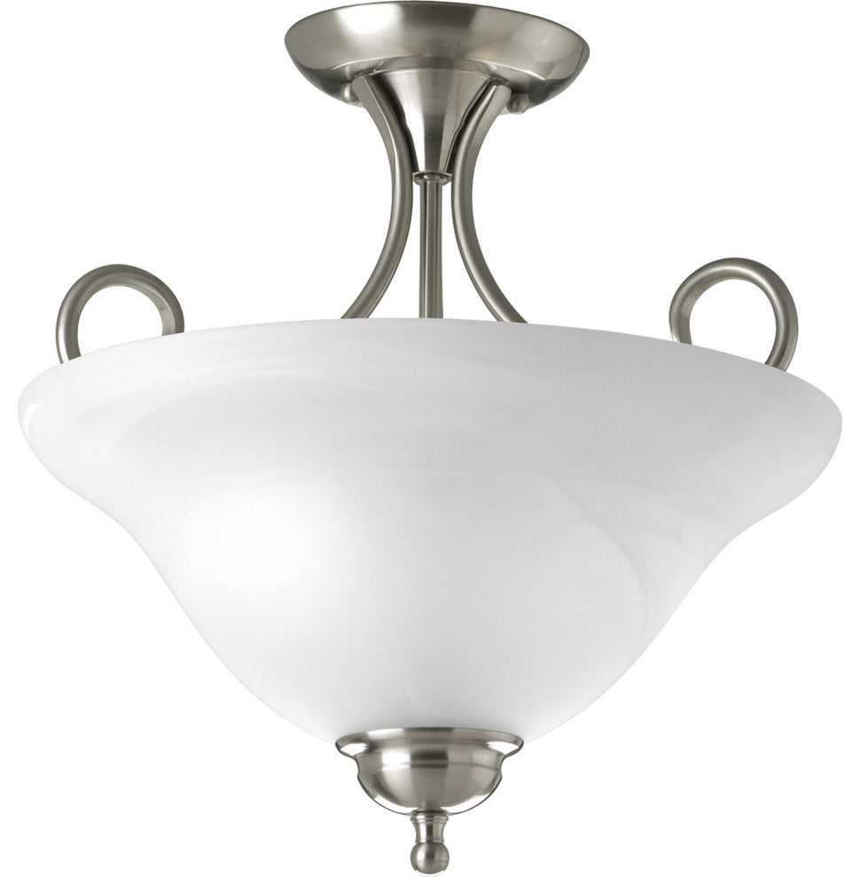 Progress Lighting 2-Light Close-To-Ceiling With Alabaster Glass Bowl