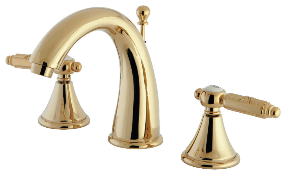 Fauceture Widespread Bathroom Faucet With Brass Pop-Up, Polished Brass