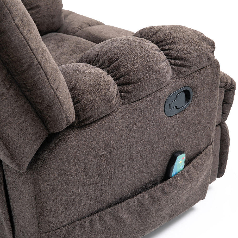 Siloam Contemporary Pillow Tufted Massage Recliner