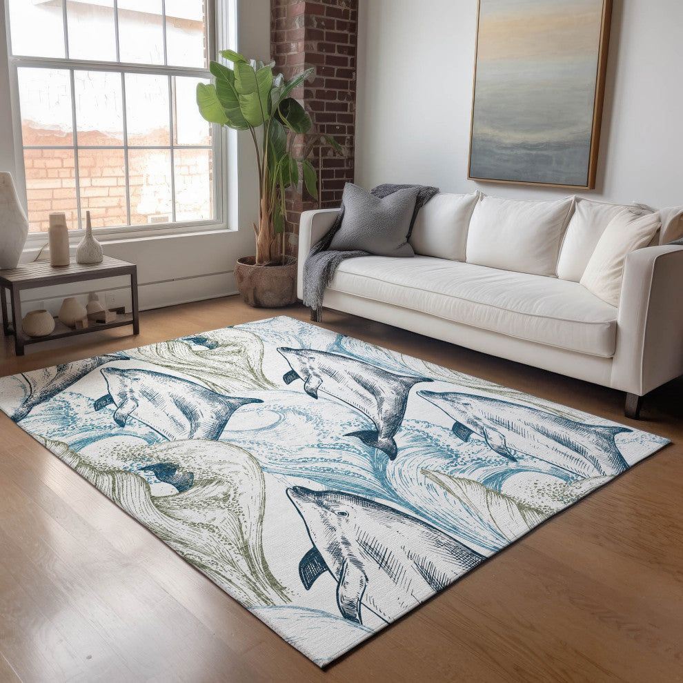 Addison Premium Washable Mayfield AMF155 Ivory 5' x 7'6" Rug