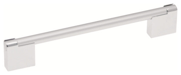 Belwith Hickory 160mm Mito Chrome with Satin Pearl Cabinet Pull P3700-CHSP