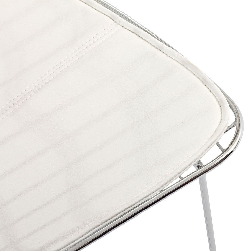OCC set of 1- Chromed Steel Wire Frame Counter Height Stool