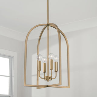 HomePlace Lighting Lawson 4-Light Foyer 548841AD Aged Brass