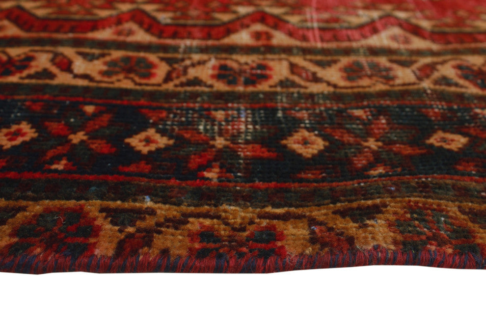 Vintage Distressed Golnessa Rust Rug