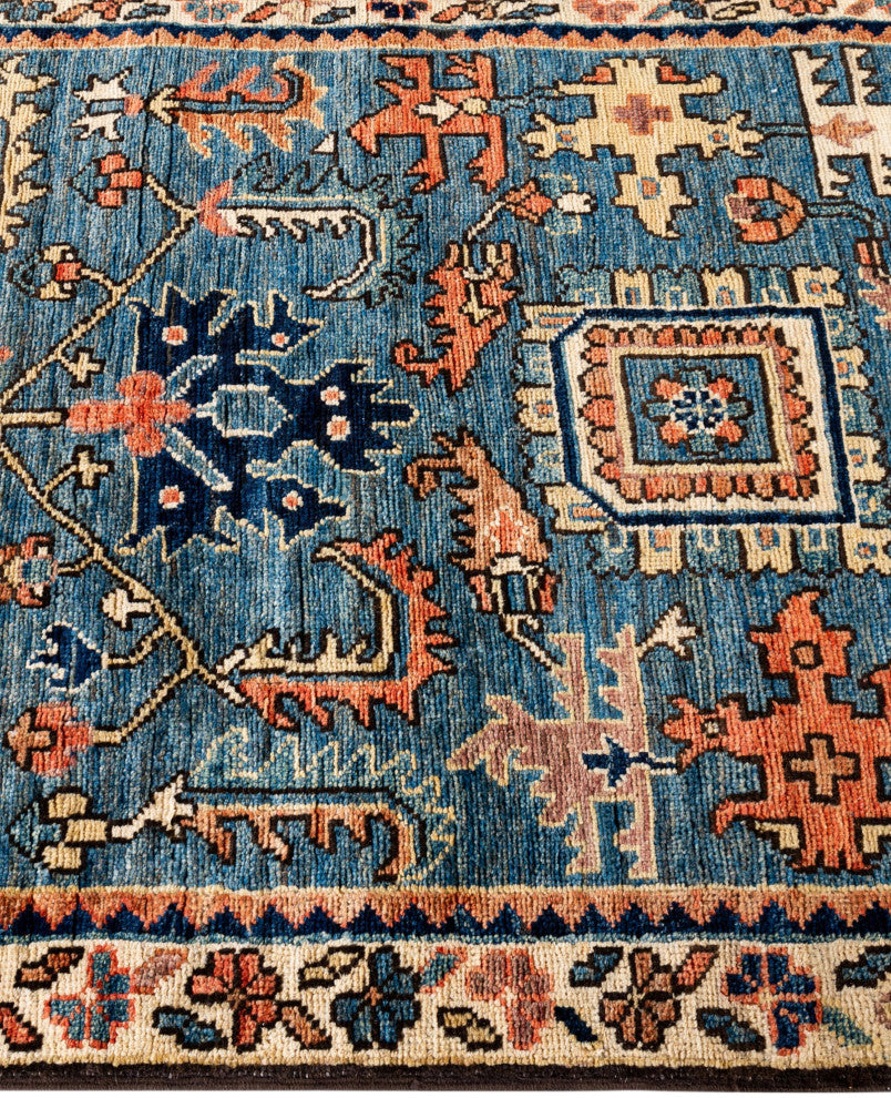 Serapi One-of-a-Kind Hand-Knotted Area Rug Light Blue, 2'6" x 9'5"