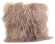 Mongolian Lamb Fur Poly Filled Throw Pillow, Oyster, 20"x20"