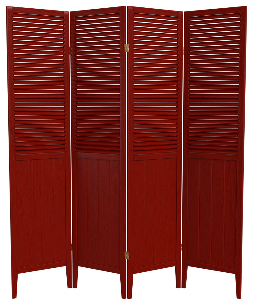 6' Tall Beadboard Divider, Rosewood, 4 Panels