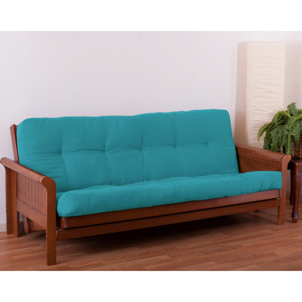 Blazing Needles Renewal 6" Twill Full Futon Mattress, Aqua Blue