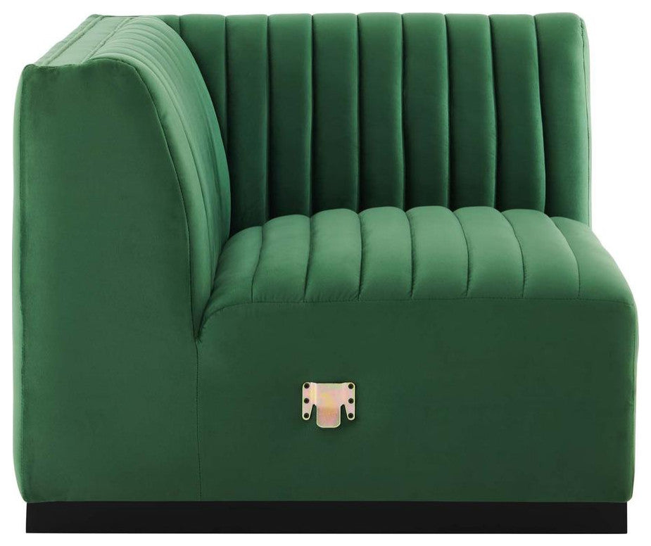 Conjure Channel Tufted Performance Velvet Right Corner Chair
