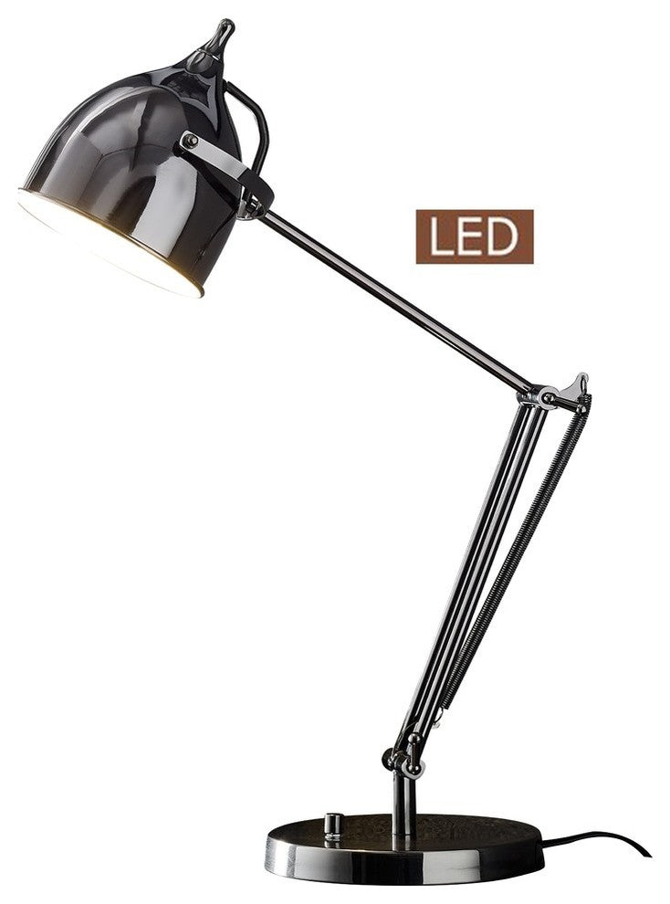 Caprice LED Desk Lamp With Dimmer, Jet Black/Gunmetal
