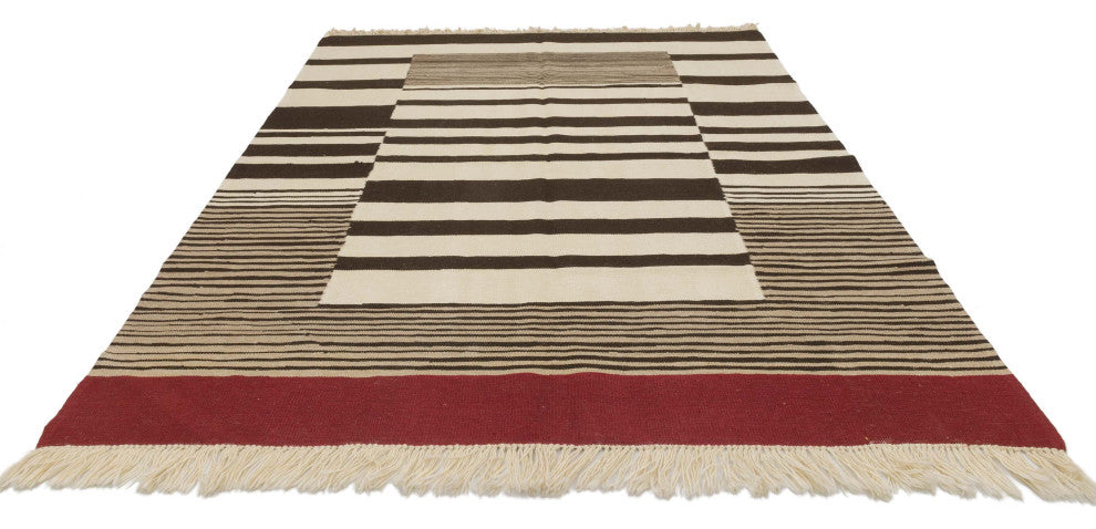 New Handwoven Turkish Kilim Rug 5' 11" x 7' 7", 71 in. x 91 in.