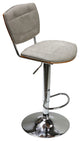 Cortesi Home Carmen Adjustable Barstool, Antique Gray And Walnut Veneer
