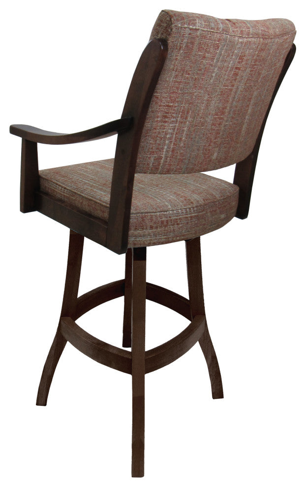 Swivel Counter Wood Bar Stool Casa on S-Base, Watusi Madder - Spanish Oak, 30"