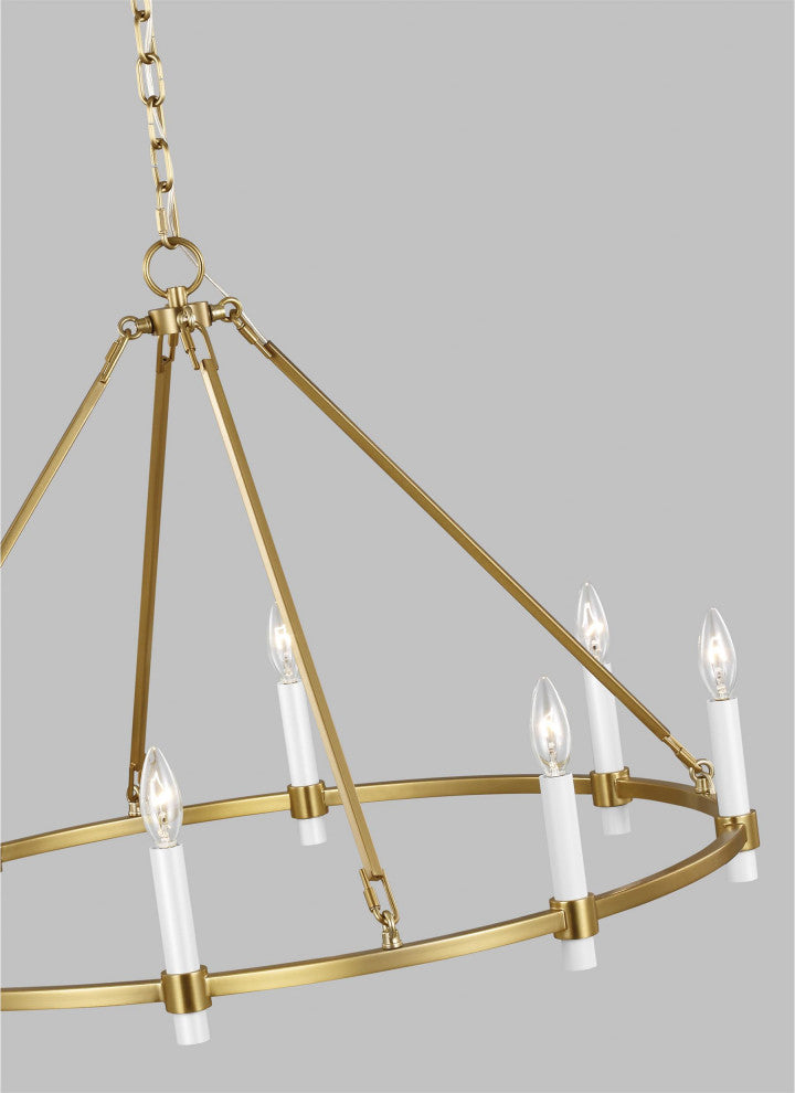 Marston Large Chandelier, Burnished Brass