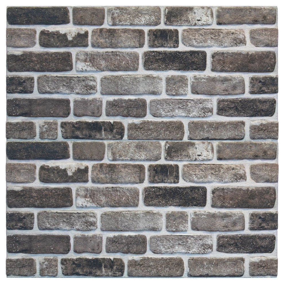 Faux Brick 3D Wall Panels, Gray Black, Sample 10x10"