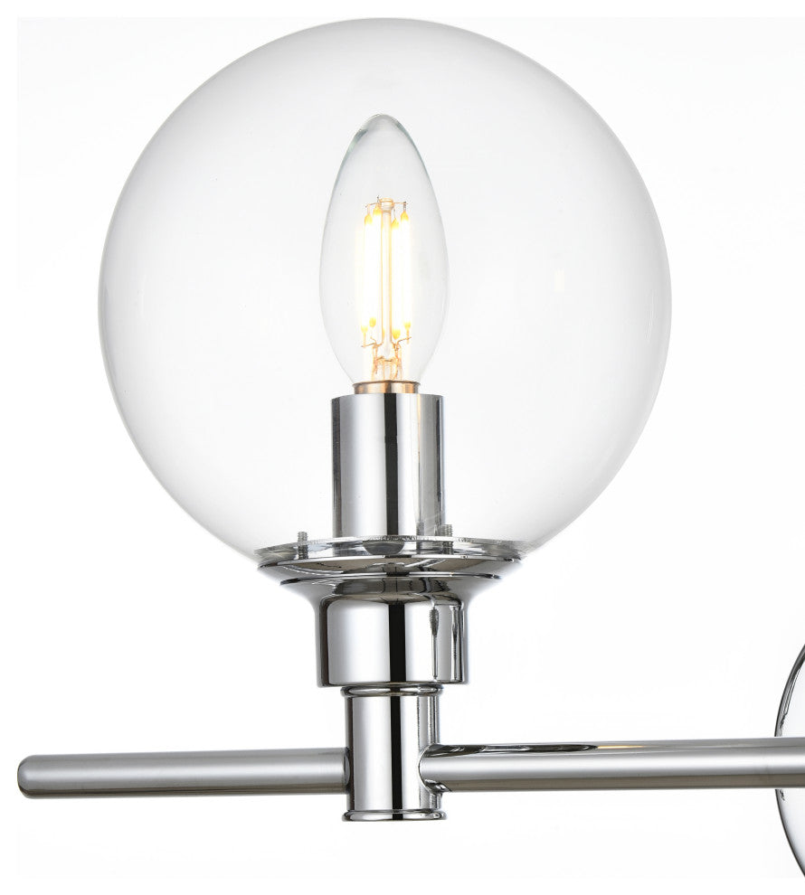 5 Light Chrome And Clear Bath Sconce