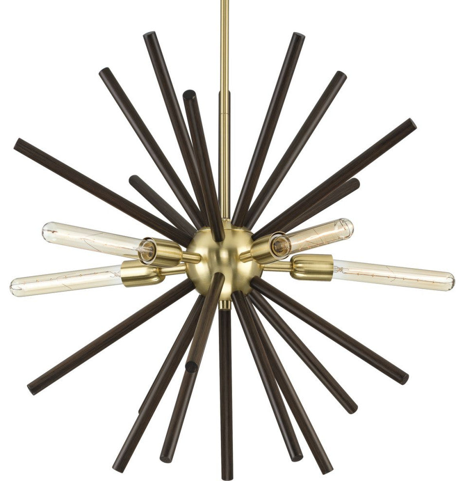 Thorpe 5-Light Satin Brass Mid-Century Modern Chandelier Light