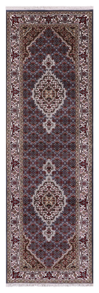 Persian Tabriz Wool and Silk Handmade Runner Rug 2' 7" X 8' 0" Q8940