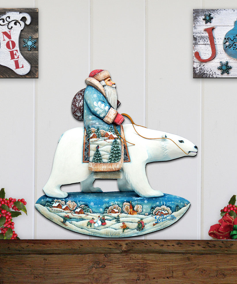 Santa Polar Bear Wall Hanging