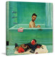 "Quarterback in the Tub" Painting Print on Canvas by John Clymer