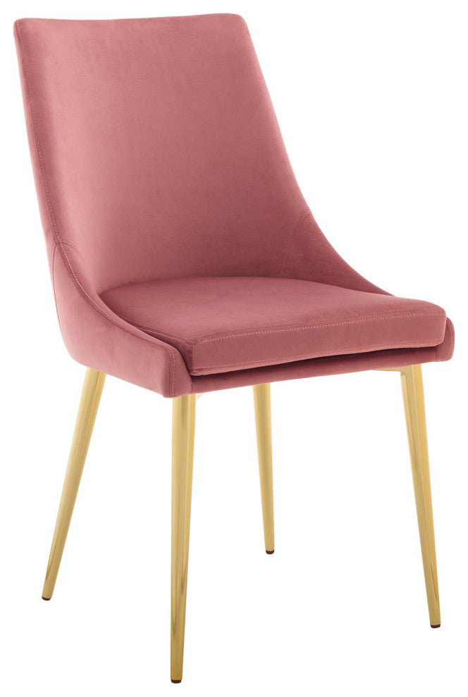 Dusty Rose Viscount Modern Accent Performance Velvet Dining Chair