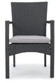 GDF Studio 5-Piece Leah Outdoor Wood and Wicker Dining Set, Gray and Gray