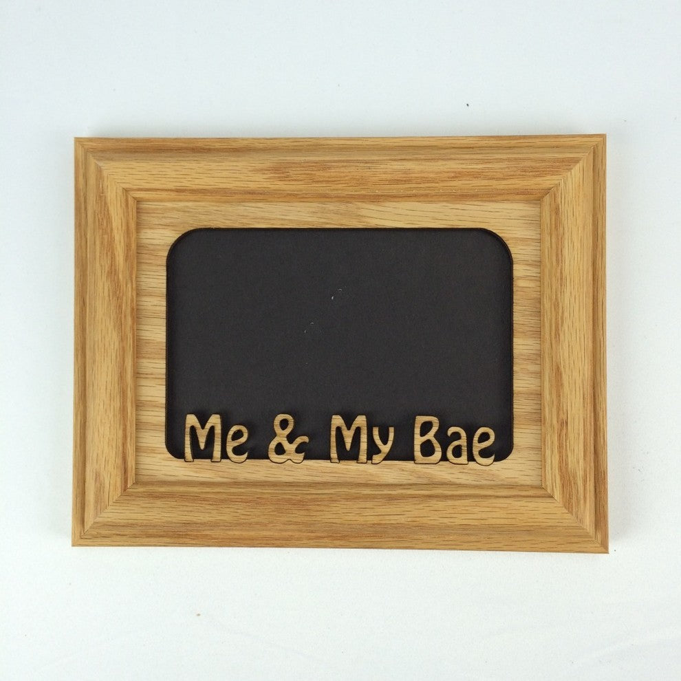 Me and My Bae Oak Picture Frame and Oak Matte, Horizontal, 5"x7"
