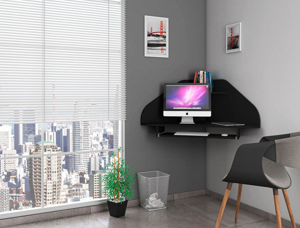 Bradley Floating 2-Piece Cubicle Section Desk Black