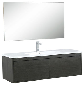Sant 48 Iron Vanity, Acrylic Top With Sink, Gun Metal Faucet Set, 43 Mirror