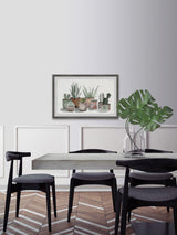 "Pastel Succulent Vases" Framed Painting Print