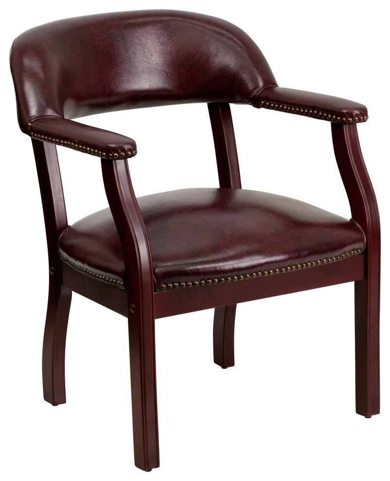 Flash Furniture Luxurious Conference Guest Chair in Burgundy