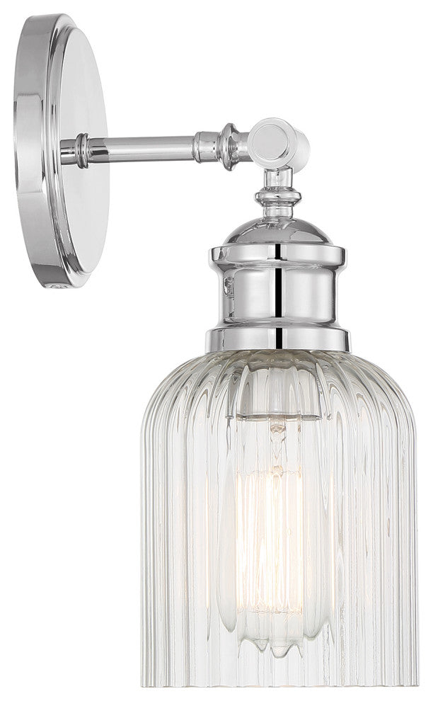 1-Light Wall Sconce, Matte Black, Chrome