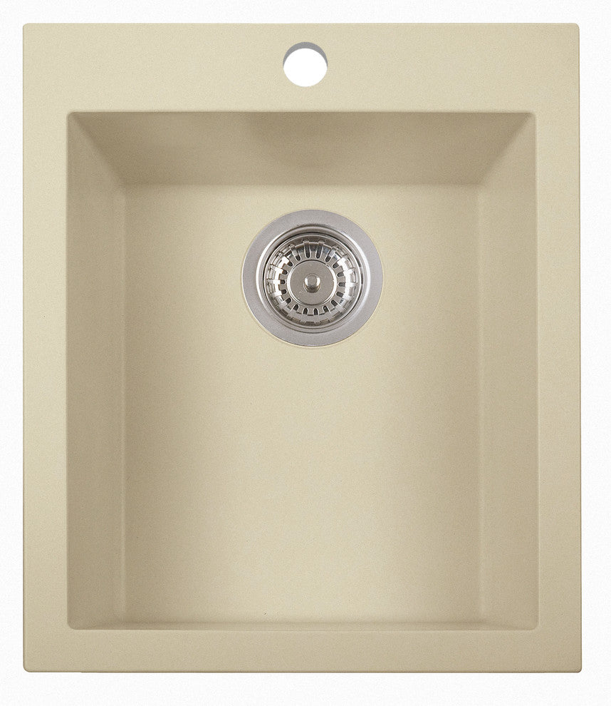 ALFI brand AB1720DI-B Biscuit 17" Drop-In Rectangular Granite Prep Sink