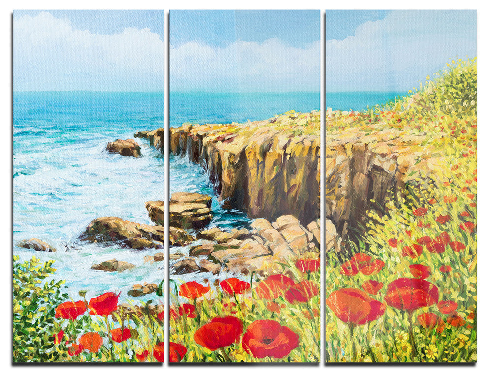 "Summer Breeze" Glossy Metal Wall Art, 3 Panels, 36"x28"