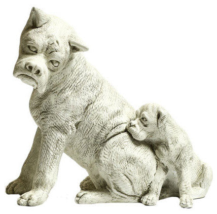 Boxer Dog And Pup Garden Animal Statue