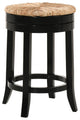 Irving 24" Swivel Rush Seat Counter Stool, Antique Black