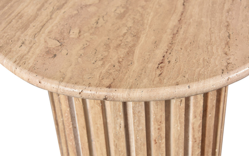 Genoa Marble End / Side Table, Beige