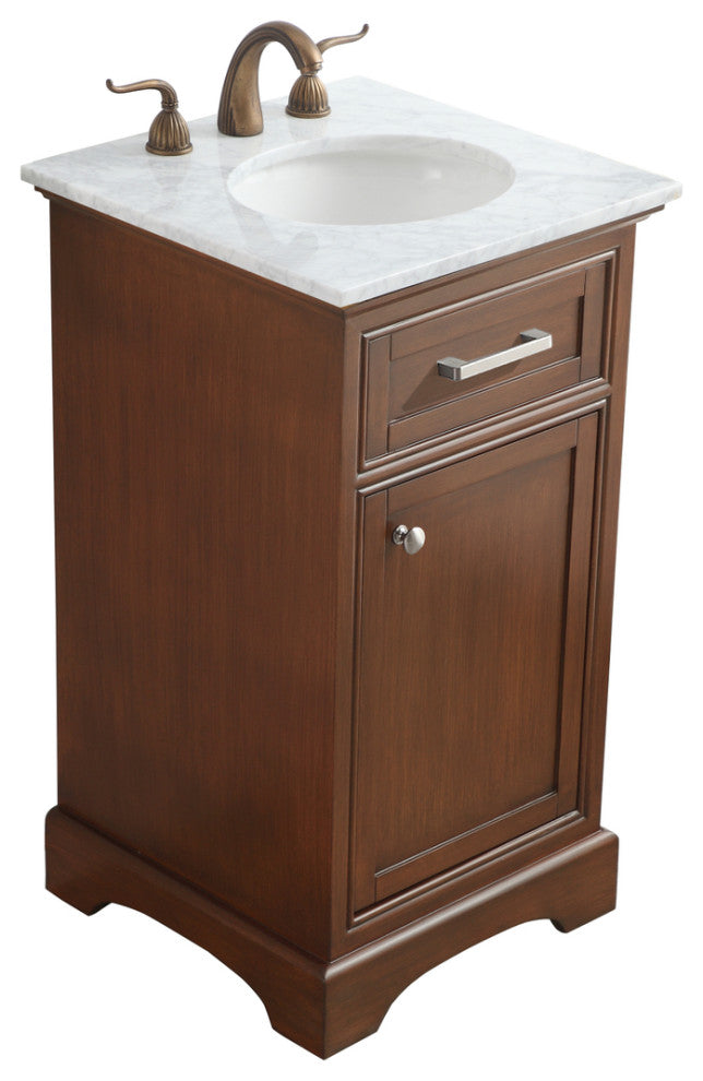 Amber Single Bathroom Vanity, Blue, Teak, 19"