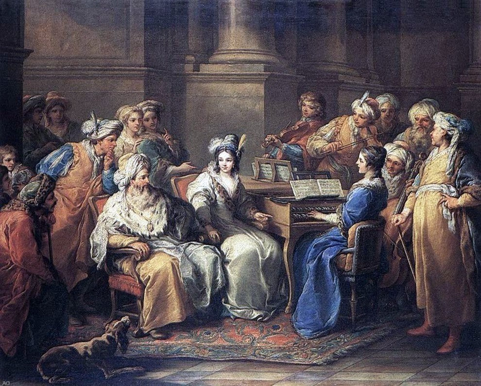 Carle Van Loo The Grand Turk Giving a Concert to his Mistress