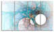 Fractal Angel Wings in Light Blue, Abstract Wall Art Canvas, 48"x28", 4 Panels