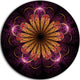 Glittering Gold Purple Fractal Flower, Floral Disc Metal Artwork, 36"