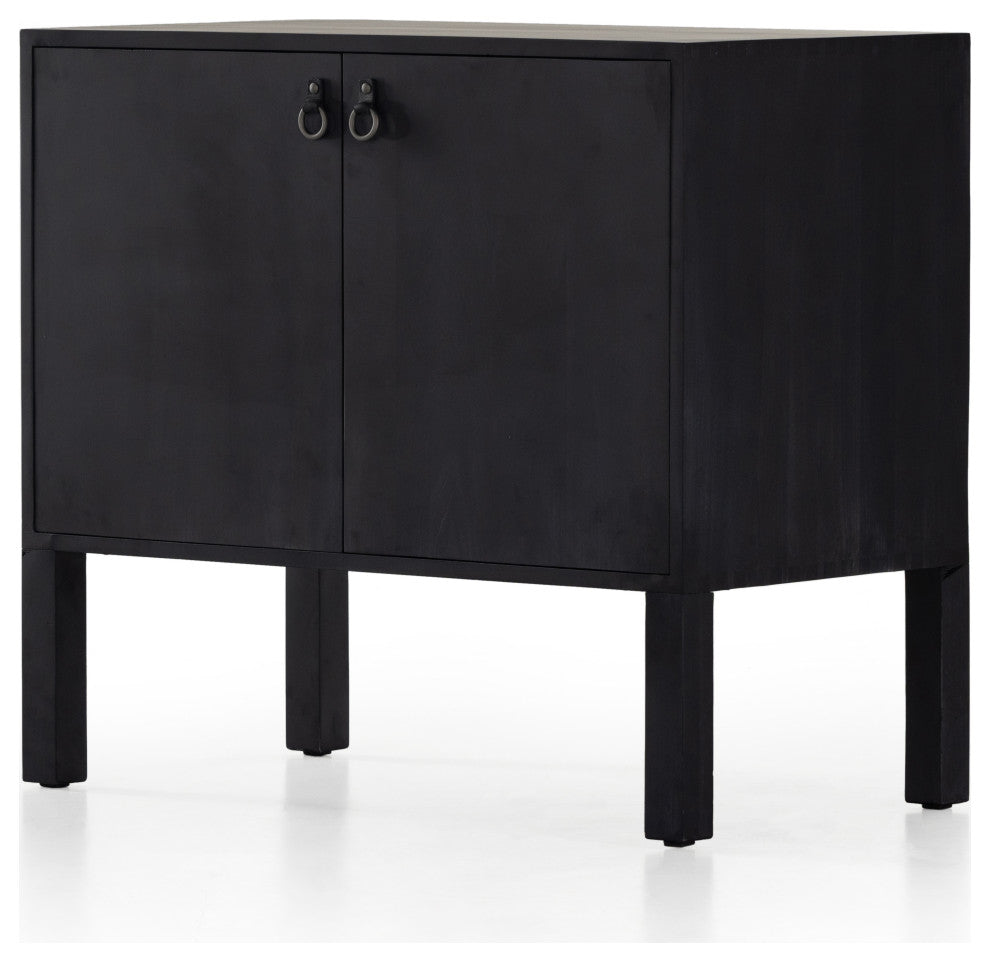 Isador Bar Cabinet, Black Wash Poplar