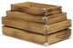Rustic Farmstead Dark Brown Studded Wood Crate Set