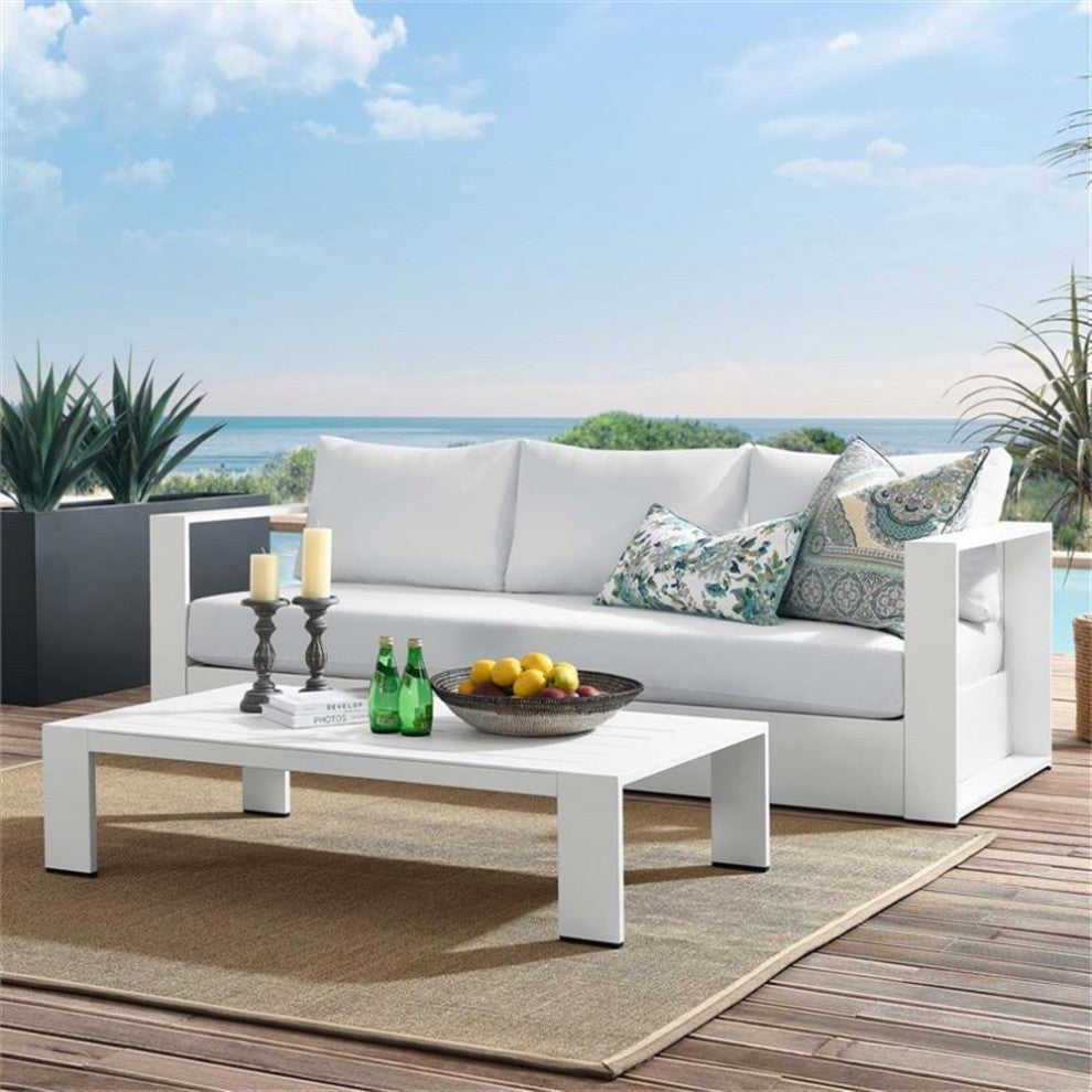 Tahoe Outdoor Patio Powder-Coated Aluminum 2-Piece Set, White White
