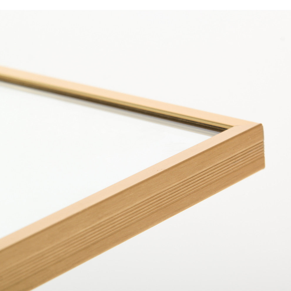 14x50" Rectangular Framed Wall Mounted Full Length Mirror, Gold